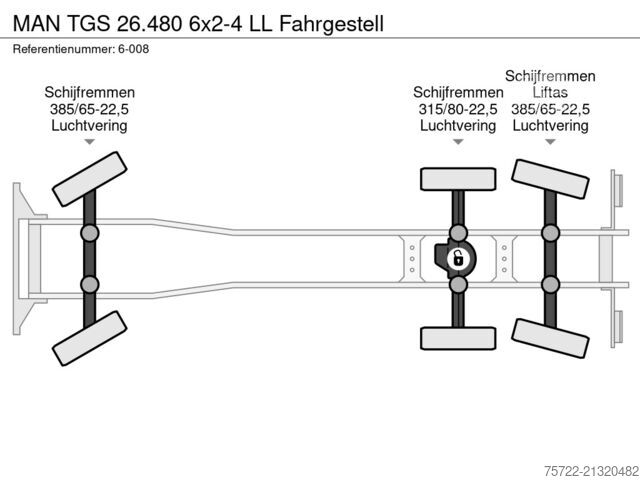 Podwozie z kabiną MAN TGS 26.480 6x2-4 LL Fahrgestell