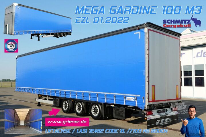 Auflieger mit Pritsche & Plane SCHMITZ CARGOBULL SCS 24 /MEGA /LASI 12642 XL /LIFT /2,85 -3,05