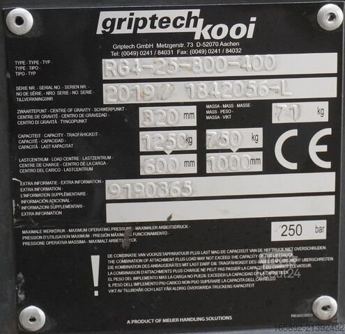 Haarukka GRIPTECH Griptech RG 4 25 800/400