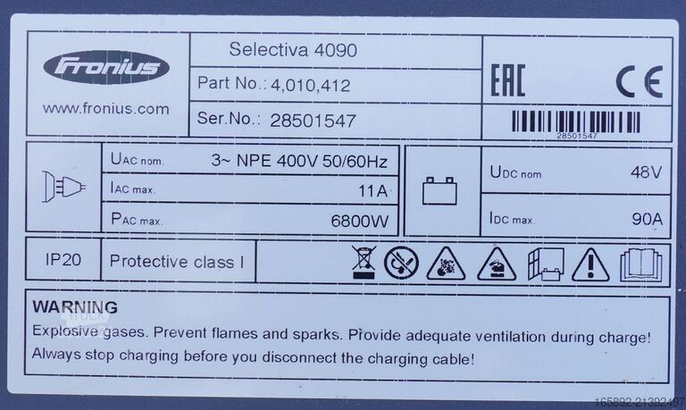 Gaffeltruckbatteri FRONIUS Selectiva 4090