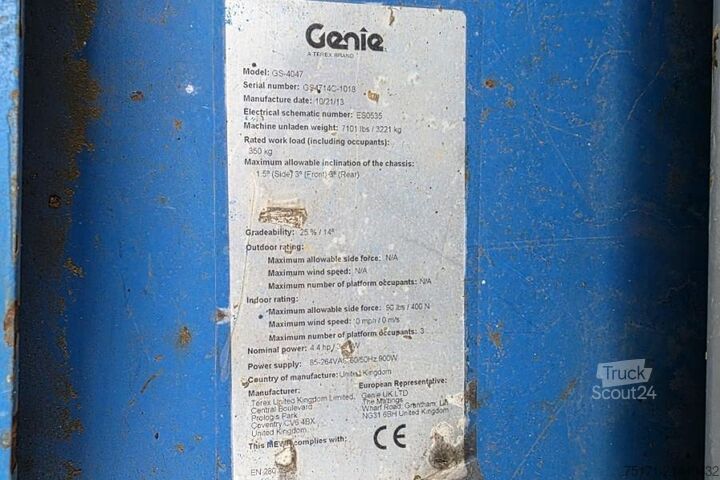 Scissor lift Genie GS4047 Electric, 14m Working Height, 350kg Capacit