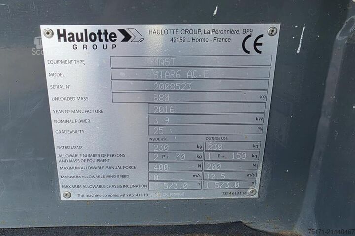 Pont élévateur à ciseaux Haulotte Star 6 Electric, Non Marking Tyres, 5.8m Working H