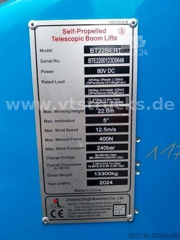 Plataforma de trabalho Dingli BT22BERT 22,5m Teleskopbühne 2x vorh.