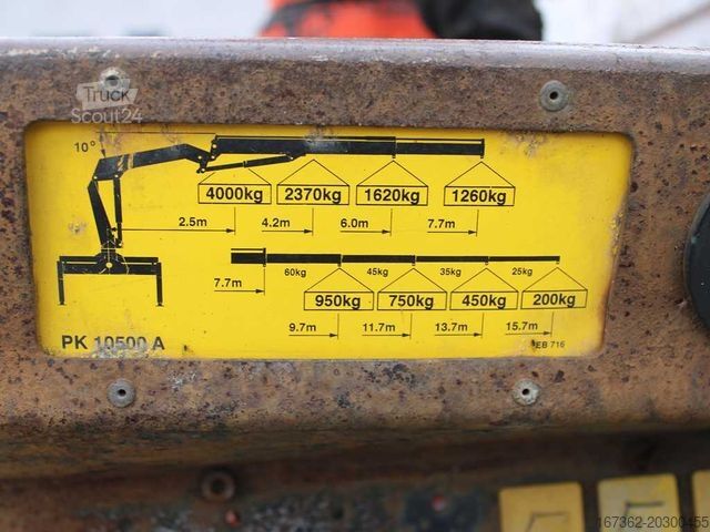 Platós teherautó MAN TGA 18.430, EURO 4, RETARDER, PALFINGER PK10500A