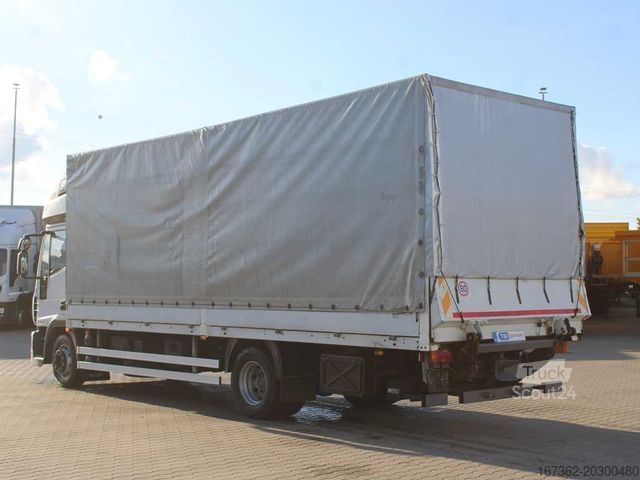 Камион платформа с брезент IVECO EUROCARGO 120E25, EURO 5, SIDEWALLS, TAIL LIFT