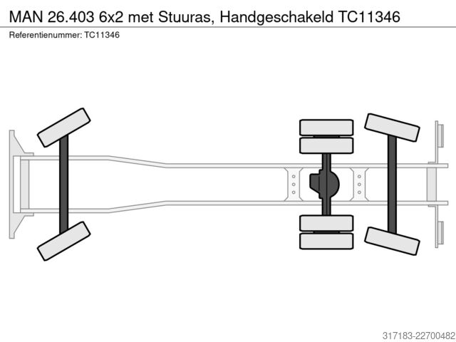Āķa rokas sistēma MAN 26.403 6x2 met Stuuras, Handgeschakeld