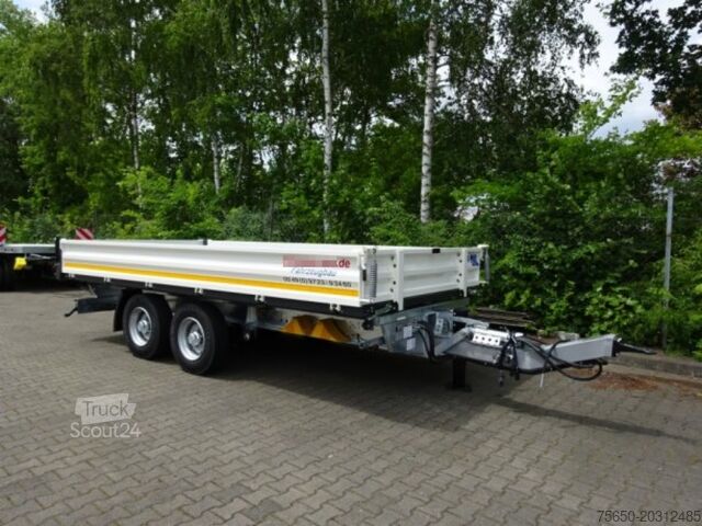 Kiepaanhangwagen Möslein TTD 11 Weiß  neuer Tandem 3- Seitenkipper Tieflader-- Neufahrzeug --