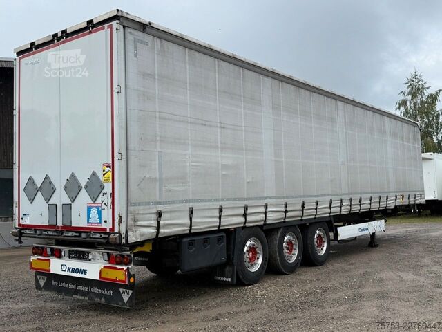 Öppen semitrailer med kapell KRONE Bordwände, Alufelgen, 2 x Liftachse, safety roof