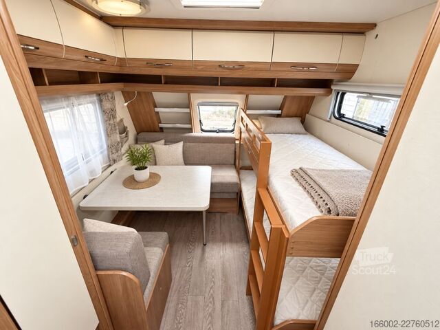 Жилой прицеп HOBBY De Luxe 515 UHK Hubbett hinten, Etagenbetten