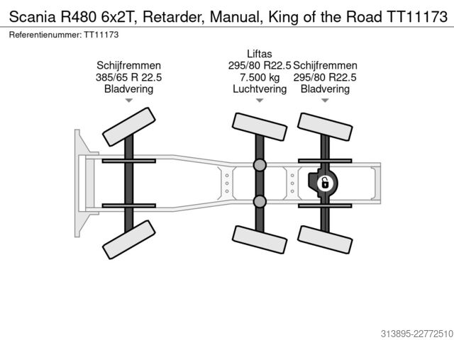 Standart-SZM Scania R480 6x2T, Retarder, Manual, King of the Road
