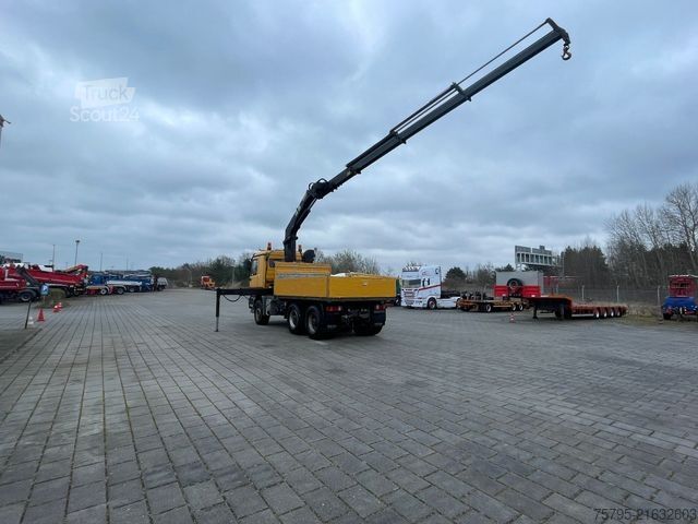 Lastbil med flak MERCEDES-BENZ Actros 3343 MP1 6x4 Pritsche Kran HMF 20.00 20m/