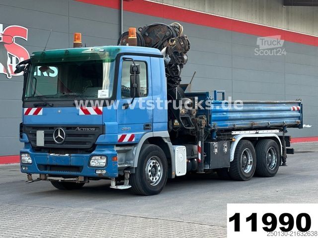 Driezijdige kipper MERCEDES-BENZ Actros 2641L 6x4 MEILLER DSK / HIAB 377 E-6 17m