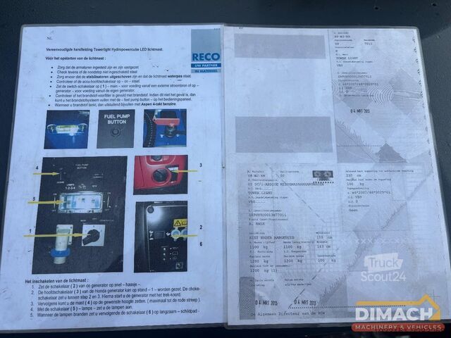 Šviesos bokštas Tower Light VB9 lichtmast 9 meter LED - Honda 4 takt benzin...