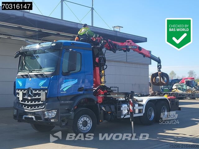 Containertransport (haakarmsysteem) Mercedes Arocs 3348 6X4 Palfinger Epsilon M120Z79TR Cran...