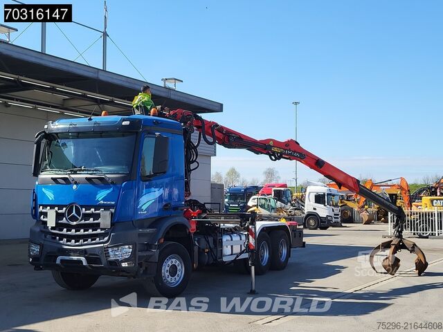 Containertransport (haakarmsysteem) Mercedes Arocs 3348 6X4 Palfinger Epsilon M120Z79TR Cran...
