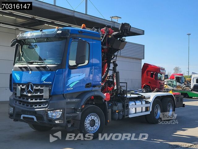 Containertransport (haakarmsysteem) Mercedes Arocs 3348 6X4 Palfinger Epsilon M120Z79TR Cran...