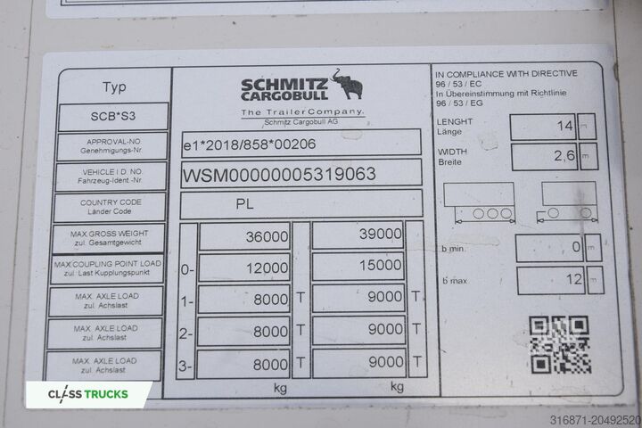 Reefer semitrailer SCHMITZ CARGOBULL SKO DDeck FP45 TK SLXi 300 LA h2.7m