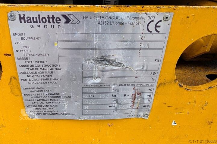 Ollós emelő Haulotte Compact 8 As-Is, Electric, 8m Working Height, 350k