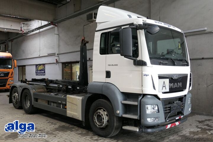 Kamion s kipom s pomičnim kontejnerom MAN 26.400 TGS 6x2, Meiller RK 20.56, Funk,Lenk-Lift