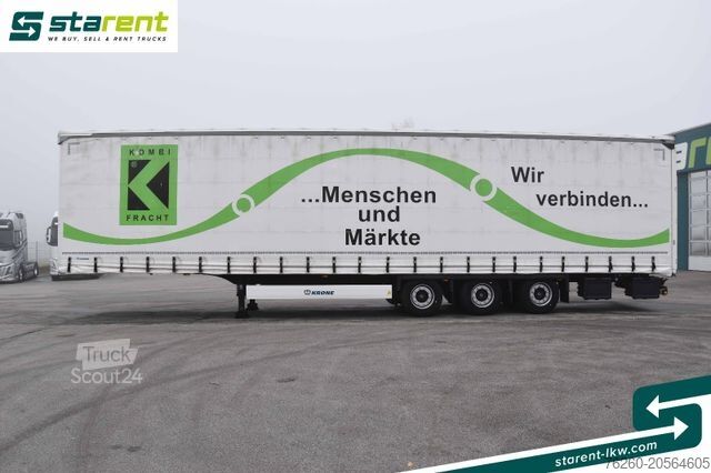 Отворено полуремарке с брезент KRONE Megatrailer Hubdach Liftachse Safe Curtain
