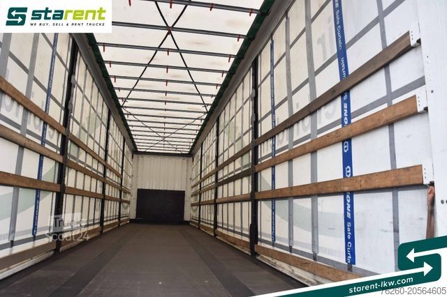 Åpen semitrailer med presenning KRONE Megatrailer Hubdach Liftachse Safe Curtain