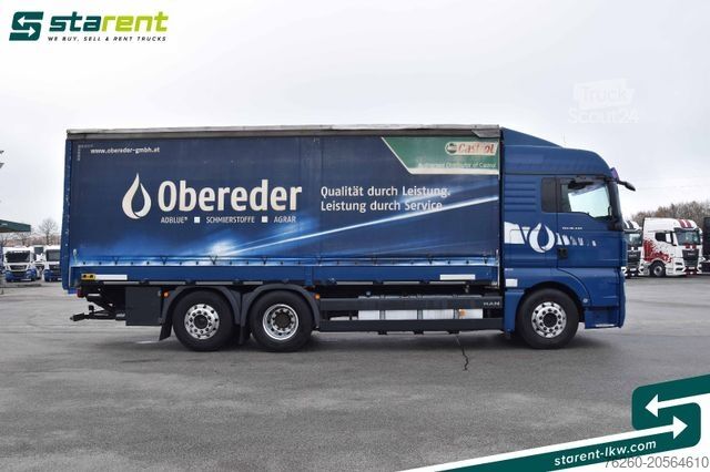 Tovorno vozilo s ravno platformo in ponjavo MAN TGX 26.440 LBW 2000Kg Retarder Standklima ALU