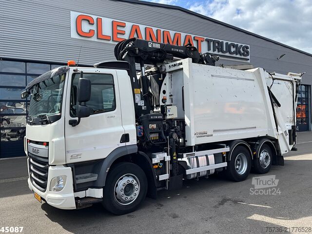 Véhicule de collecte des déchets DAF FAN CF 290 Euro 6 Hiab 21 Tonmeter laadkraan Ju...