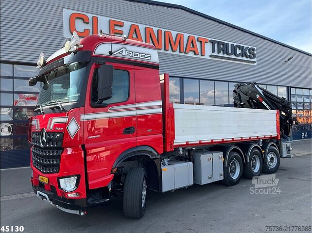 Tippbil med kran Mercedes-Benz Arocs 3263 8x4 Euro 6 Hiab 37 Tonmeter laadkraa...