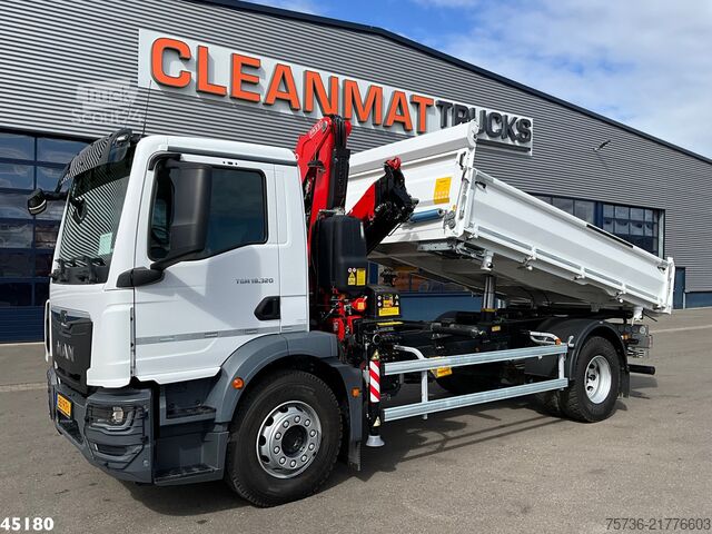 Volquete de 3 lados MAN TGM 18.320 Euro 6 Fassi 13 Tonmeter laadkraan N...