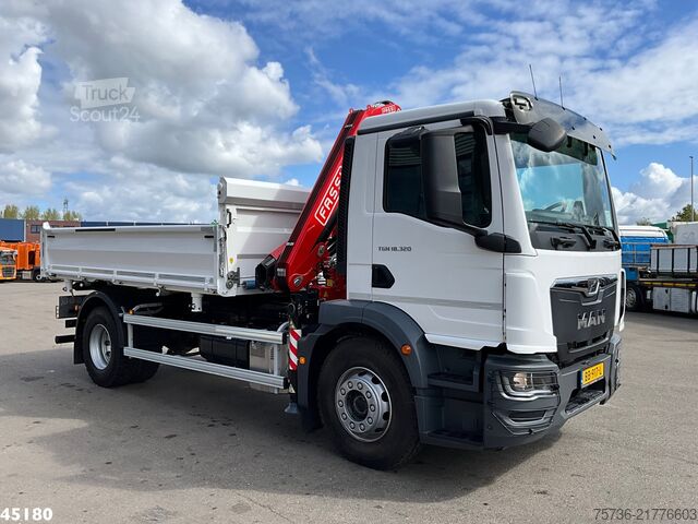 Volquete de 3 lados MAN TGM 18.320 Euro 6 Fassi 13 Tonmeter laadkraan N...
