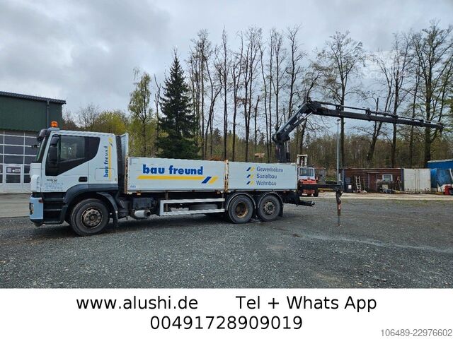Φορτηγό με επίπεδη καρότσα IVECO AT 260S42Y 7PS Kran+FUNK Hiab 166 E-4H EEV