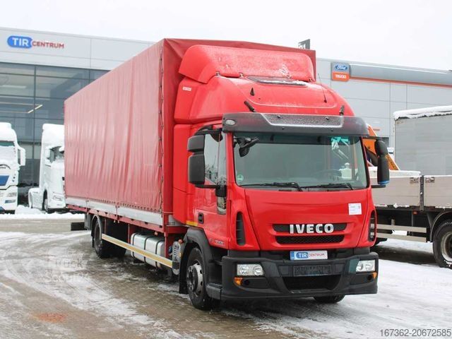 Flatbed truck with tarp IVECO EUROCARGO 120E22, EURO 5, SIDEWALLS