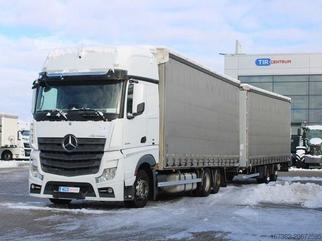 Nákladné auto s plochou korbou a plachtou MERCEDES-BENZ Actros 2545, 6X2, EURO 6, TRANSIT SET + PANAV