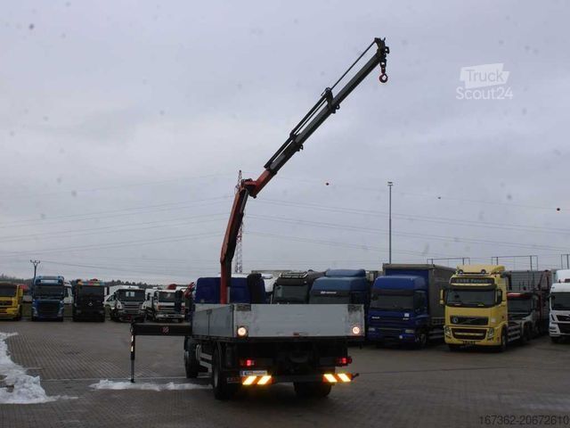 Platós teherautó DAF LF 55.250, EURO 4, SIDEWALLS, PALFINGER PKK15500