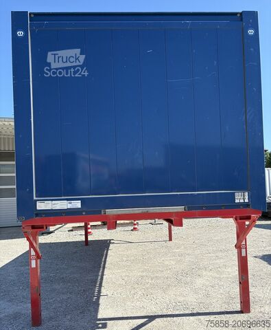 Wisselbrug met laadbakWisselbrug met open laadbakWechselbrücke met laadvloerWechselbrücke met platte Krone 7,45m BDF Baustoff Multilockrahmen