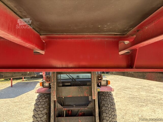 Wisselbrug met laadbakWisselbrug met open laadbakWechselbrücke met laadvloerWechselbrücke met platte Krone 7,45m BDF Baustoff Multilockrahmen