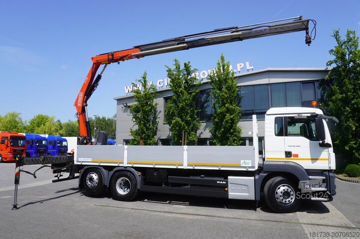 Vinçli platform MAN TGS 26.360 Flatbed / Fassi F175 7.7 T /