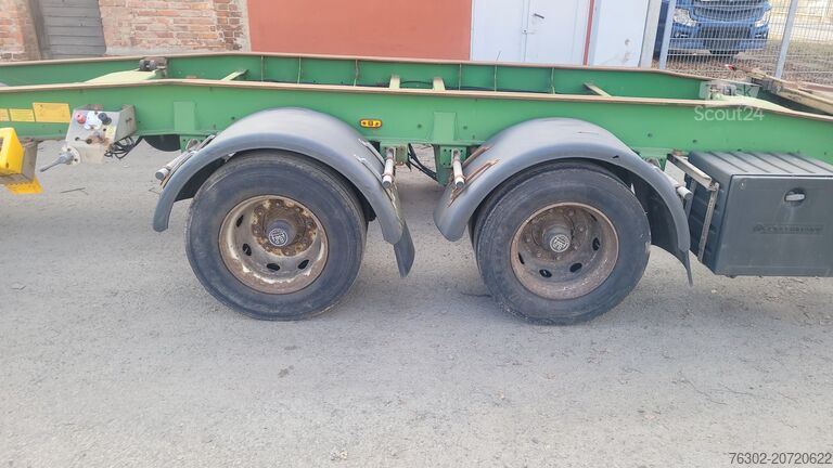 Aanhangwagen Hüffermann HTS 18.77 Tandem Abrollanhänger Scheiben