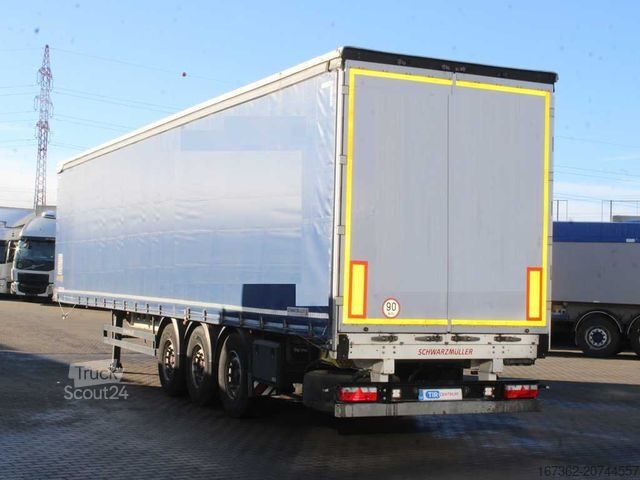 Åben sættevogn med presenning SCHWARZMÜLLER SPA 3/E, LIFTING AXLE, MULDA, MULTILOCK, SAF