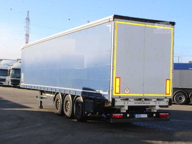 Åben sættevogn med presenning SCHWARZMÜLLER SPA 3/E, LIFTING AXLE, MULDA, MULTILOCK, SAF