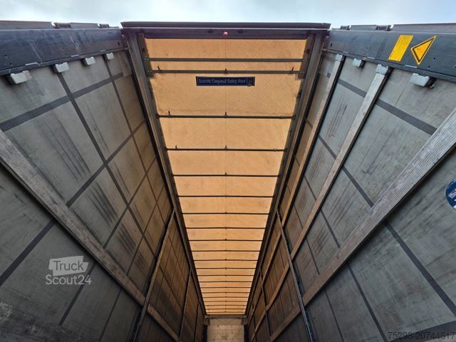 Open semitrailer with tarp SCHMITZ CARGOBULL SCS 24/L - 13.62 Mega / Palettenkasten / Hubdach
