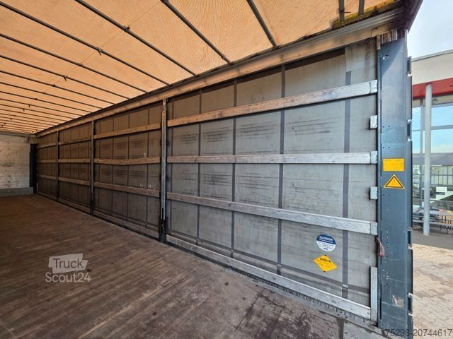 Open semitrailer with tarp SCHMITZ CARGOBULL SCS 24/L - 13.62 Mega / Palettenkasten / Hubdach