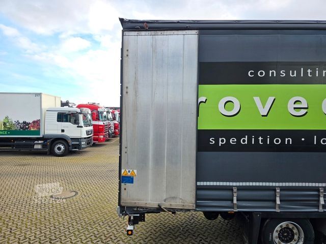Open semitrailer with tarp SCHMITZ CARGOBULL SCS 24/L - 13.62 Mega / Palettenkasten / Hubdach