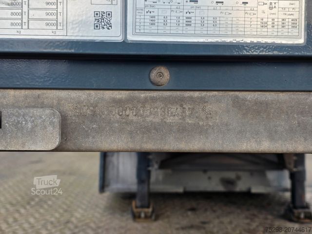 Open semitrailer with tarp SCHMITZ CARGOBULL SCS 24/L - 13.62 Mega / Palettenkasten / Hubdach