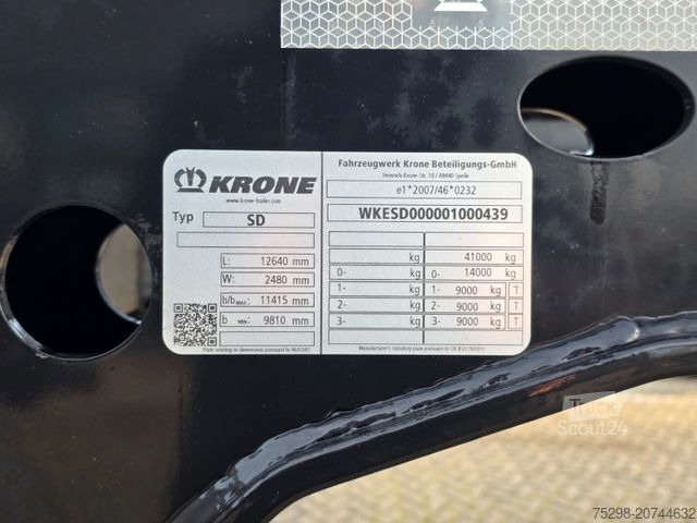 Semirremolque con caja intercambiable KRONE SD / Teleskop / 11.035-12.640 / Liftachse