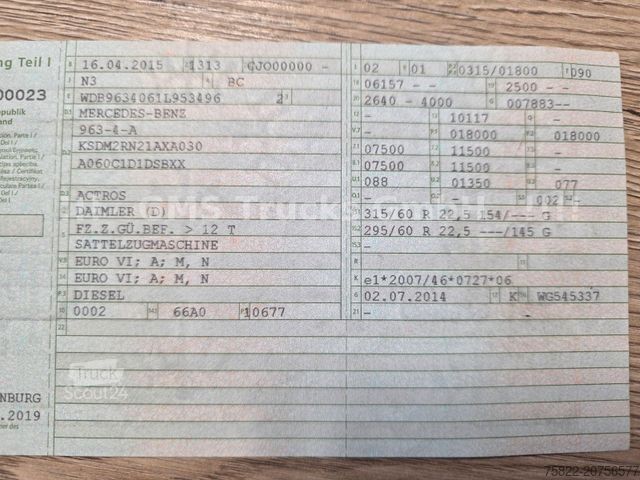 Ελκυστήρας μεγάλου όγκου MERCEDES-BENZ Actros 1843 / Retarder / German