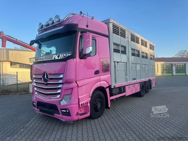 Liellopu pārvadāšanas kravas automašīna MERCEDES-BENZ Actros 2563 / Kaba 3 x Stock 50 m²