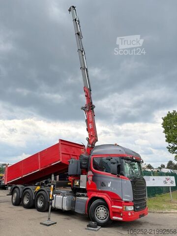 Ribaltabile con gru Scania G490 8x4 TRIDEM TIPPER + CRANE FASSI F275A.2.25...