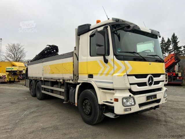 Flatbed truck MERCEDES-BENZ Actros 2641 L 6x2 Pritsche Heckkran 34m/to, Jib,