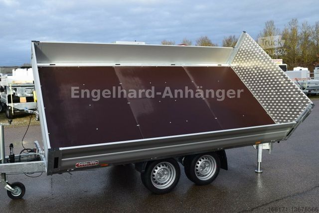 Dreiseitenkipper Anhänger VEZEKO JUKI 3-S. Kipper 4x2 m Maschinentransporter 3,5t